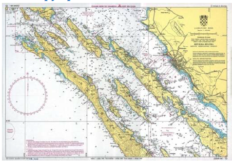 Mapa wybrzeża Chorwacji